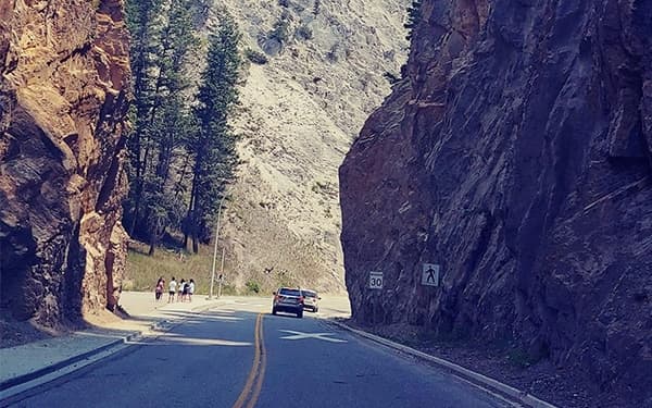 Canyon road at the entrance to Kootenay National Park